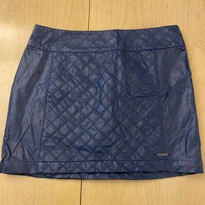 Abercrombie and Fitch Navy Faux Leather Quilted Mini Skirt